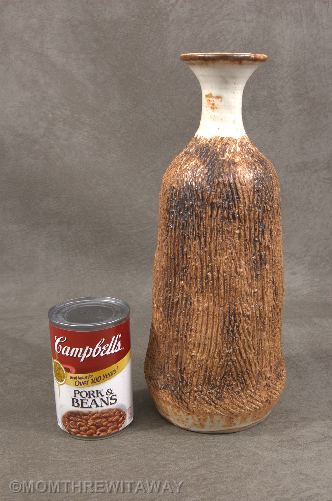 Bold Mid Century MODERN Incised Stoneware Art POTTERY VASE Signed Unknown Marks eBay