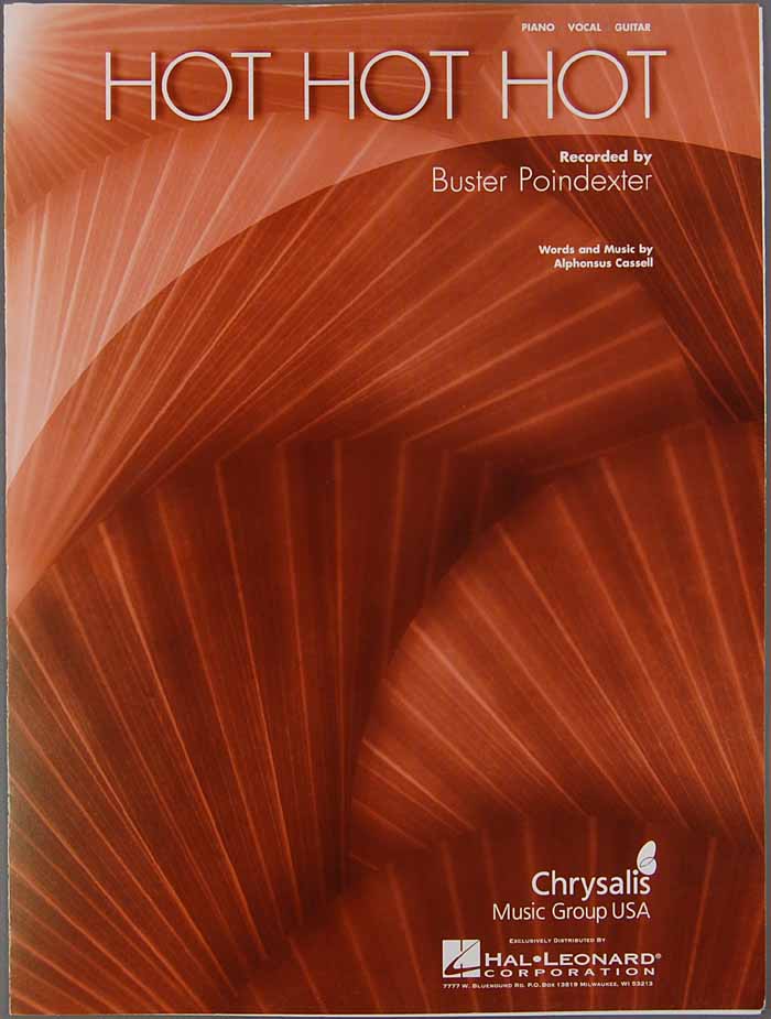   HOT Sheet Music BUSTER POINDEXTER Alphonsus Cassell PIANO VOCAL GUITAR