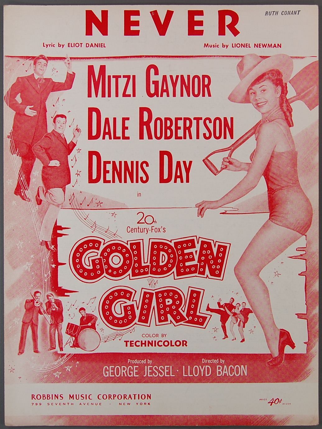 MITZI GAYNOR Golden Girl NEVER Daniel and Newman 1951 eBay