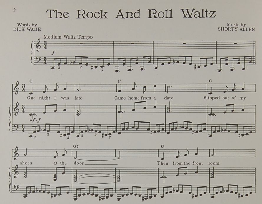 The Rock and Roll Waltz Allen Ware Kay Starr Sheet Music 1955